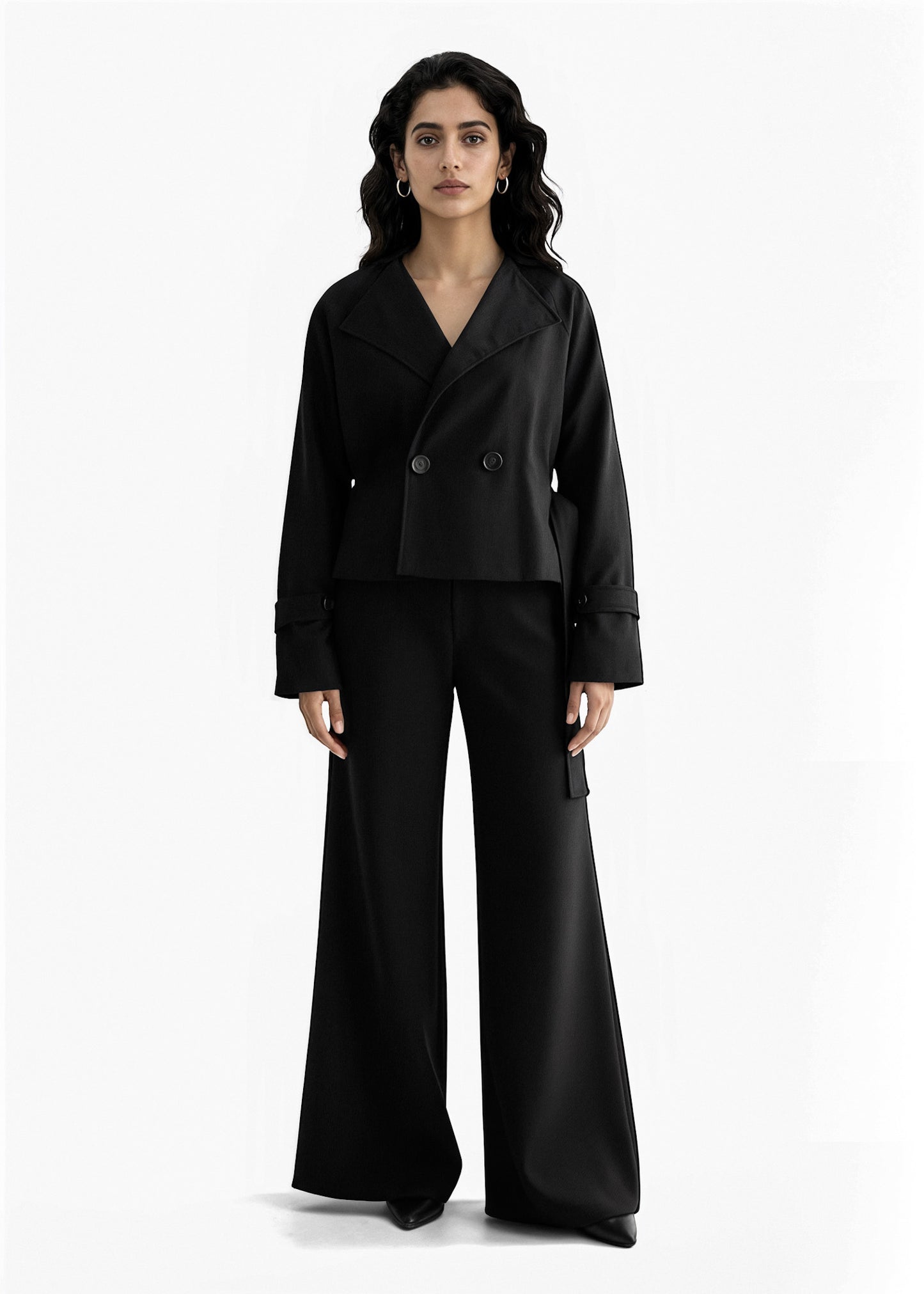 Minimal Belted Short Trench Coat